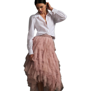 Anthropologie Tulle Midi Skirt Size L